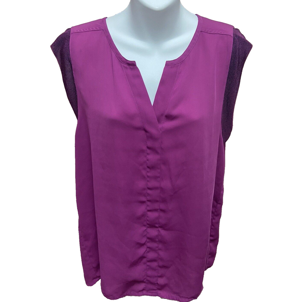 CAbi Womens Tank Top Size Medium Sleeveless V-neck Pink Blouse Shirt